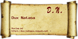 Dux Natasa névjegykártya